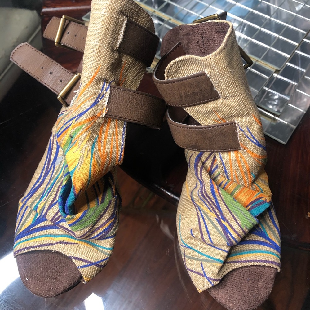 Canvas wedge heels